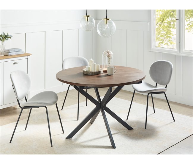 Beliani Mesa de comedor extensible FRIONA Madera Oscura