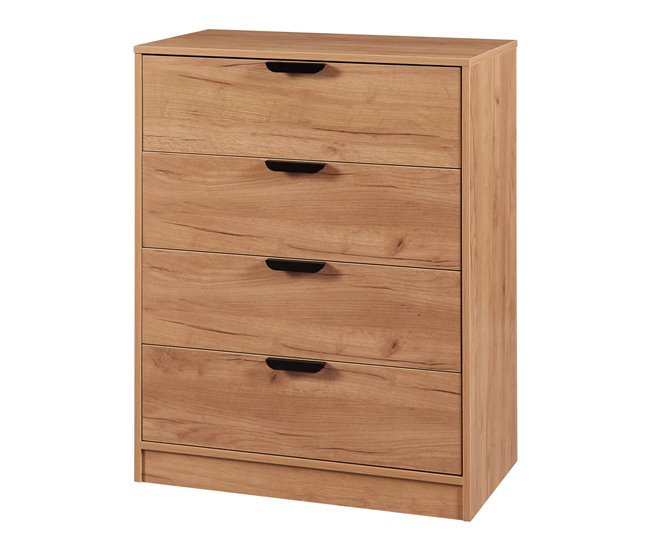 Aparador Varkaus con 4 cajones MDF 70 Natural/ Blanco