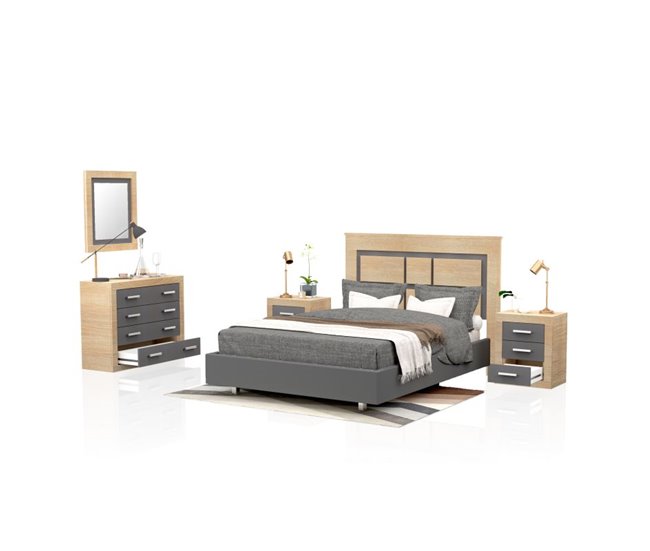 Dormitorio Kira 4C 160x3 Gris/natural
