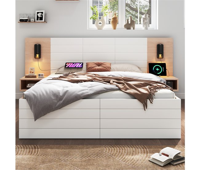 Camas de matrimonio 207x215 Blanco