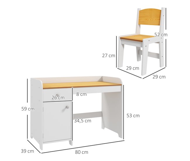 Escritorio para Niños MDF ZONEKIZ Blanco