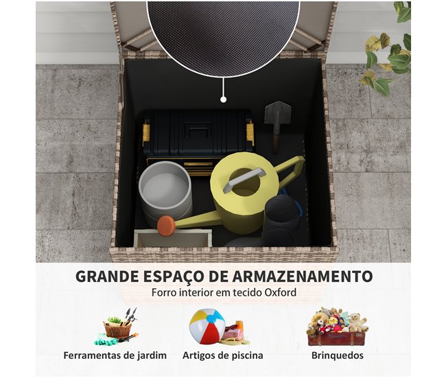 Baúl de Exterior Acero, PE Outsunny Marron