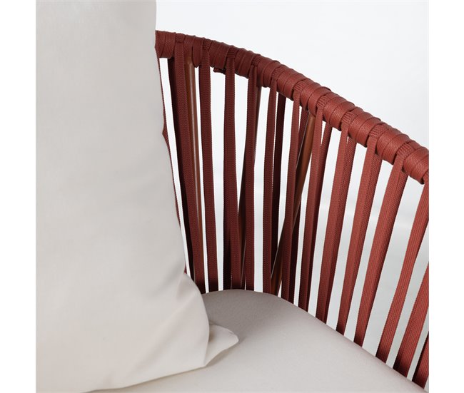 Set de jardín DALI con mesa baja, 1 sofá y 2 sillones Rojo