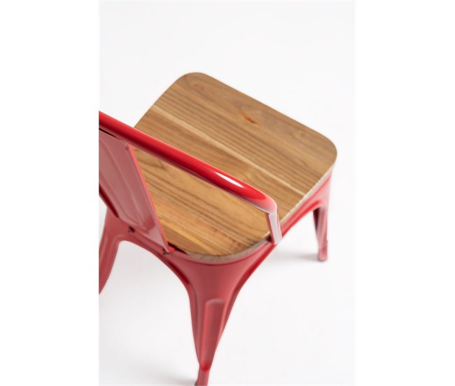 Pack 6 Sillas Torix Madera Natural Rojo