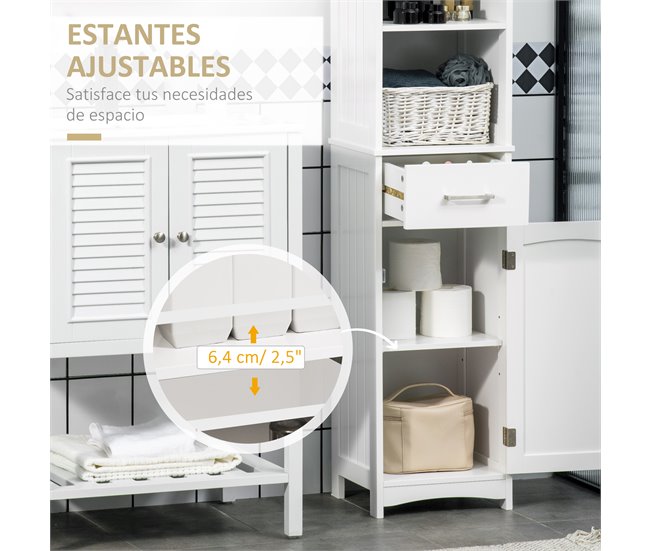 Armario de Baño MDF kleankin, hogar - baño Marron