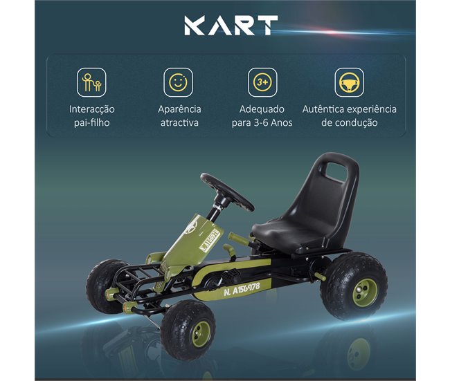 Go-Kart a Pedales para Niño Hierro, plástico HOMCOM Multicolor