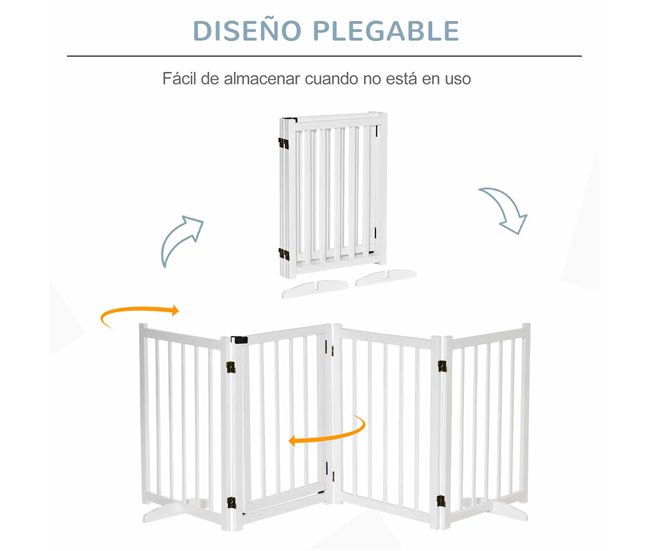 Barrera para Perros Madera de Pino PawHut Blanco