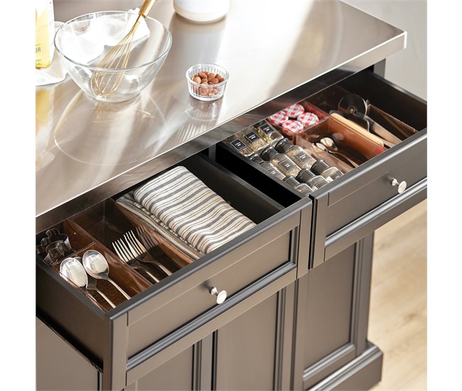 Isla de Cocina con Tablero Extensible FKW71-SCH SoBuy 115 Negro