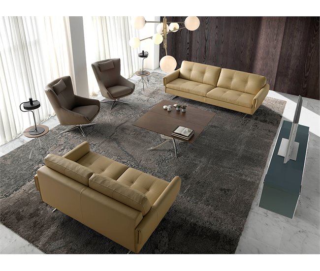 ANGEL CERDA Sillón giratorio polipiel visón Aluminio