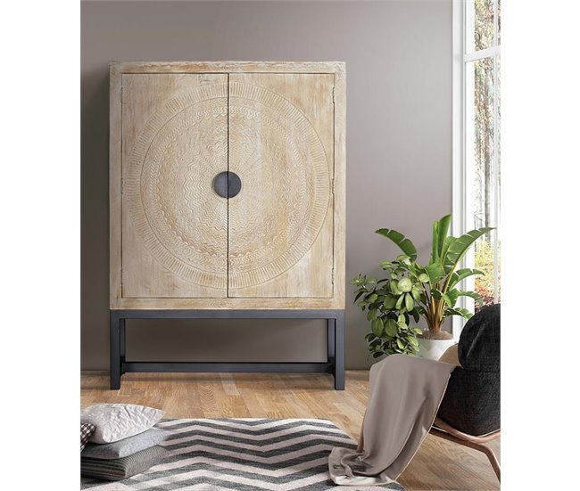 Armario madera mango y patas metal  .Giner y Colomer Blanco