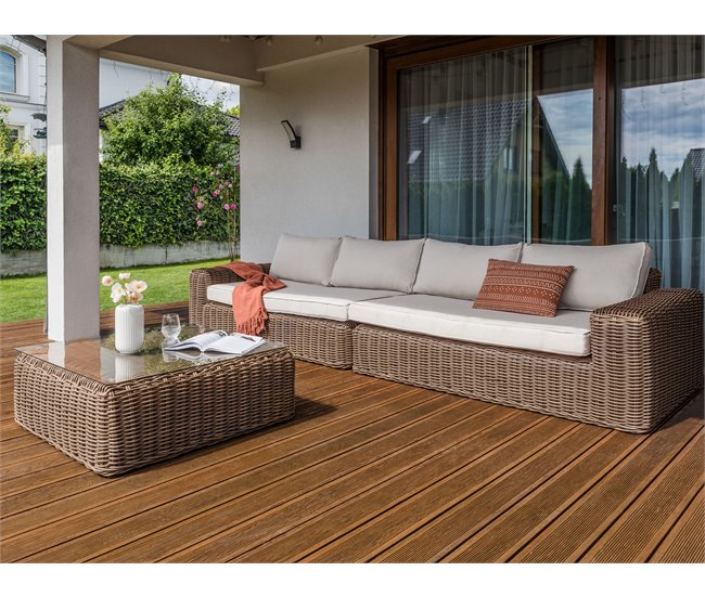 Beliani Conjunto longue PALERMO Marron Claro