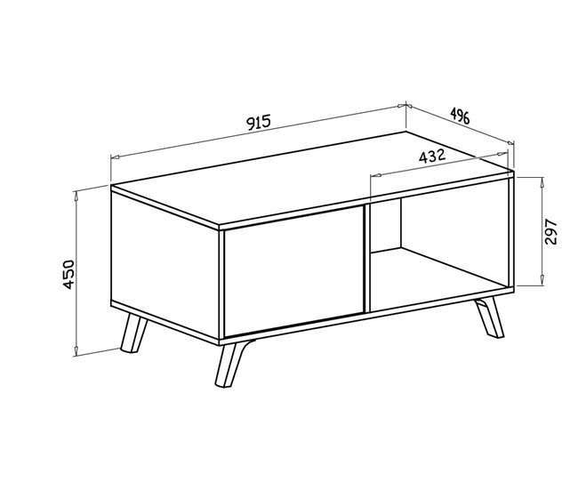 Mesa de Centro para Salón WIND 92x50 Blanco/ Gris