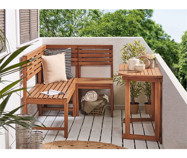 Beliani Banco Madera de acacia TREIA Marron