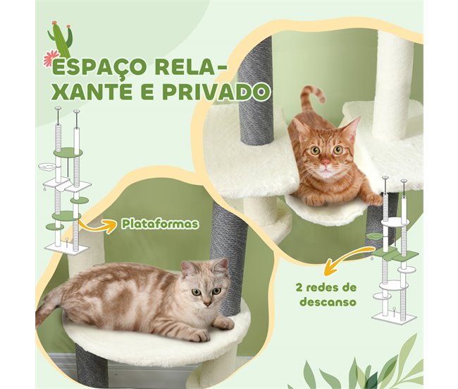 Árbol para Gatos Aglomerado de Madera PawHut Crudo