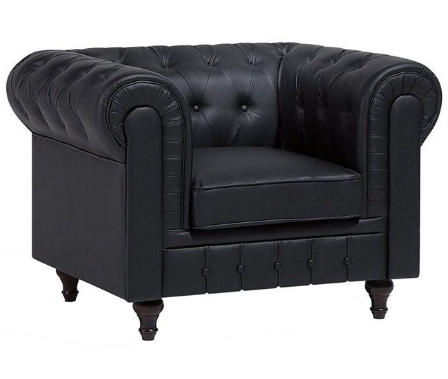 Beliani Sillón CHESTERFIELD Negro