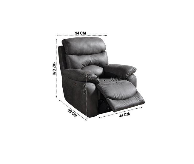 Sillón relax eléctrico ESPRIT Gris