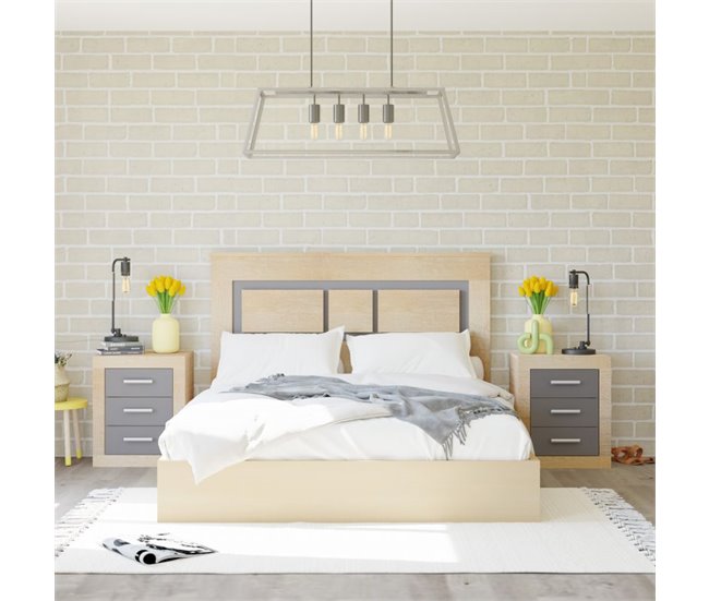 Dormitorio Kira 4C 160x3 Gris/natural