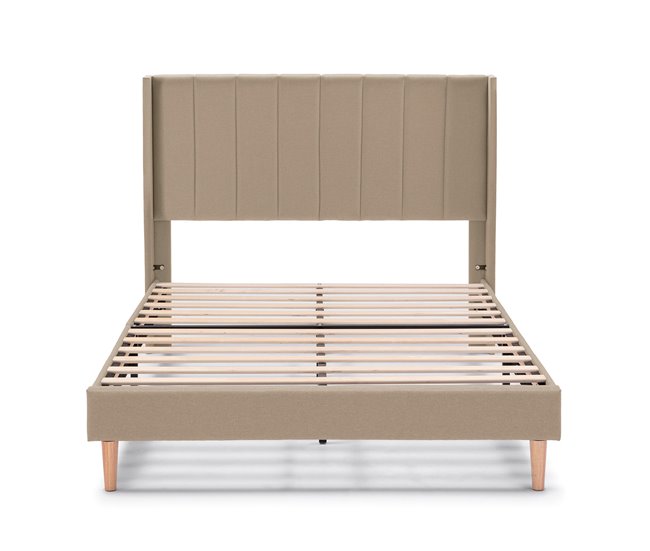 Estructura de cama tapizada Noelia 140x190 Beige