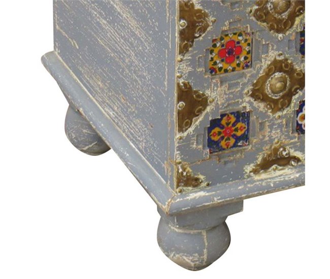 Baul de madera acabado artesanal Multicolor