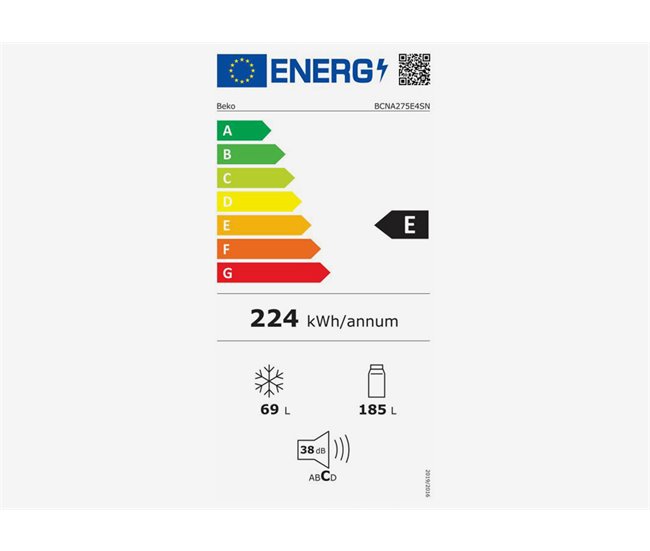 Frigorífico integrable Combi BEKO BCNA275E4SN Blanco