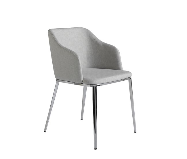 ANGEL CERDA Silla comedor tapizada tela gris Gris