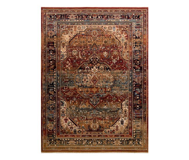 Alfombra KESHAN franjas Ornamento oriental 7518/53528 200x290 Marron