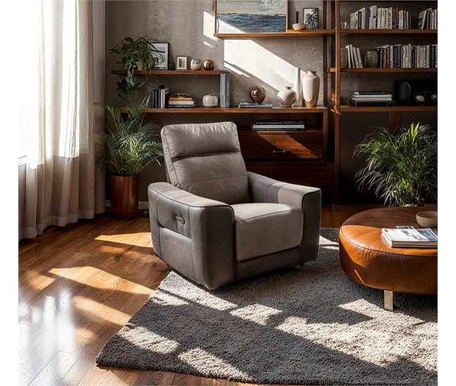Sillón relax eléctrico MOON color gris claro y gris oscuro Gris