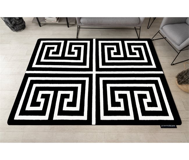 Alfombra HAMPTON Rich griego 200x290 Negro