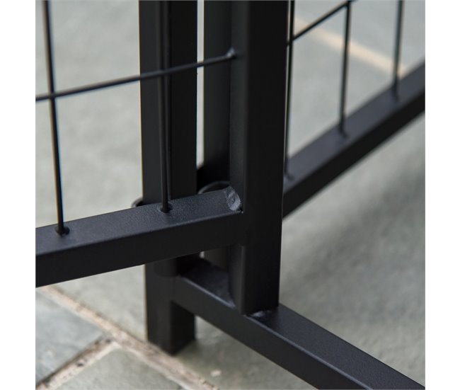 Perrera de Exterior Metal, PE PawHut Negro