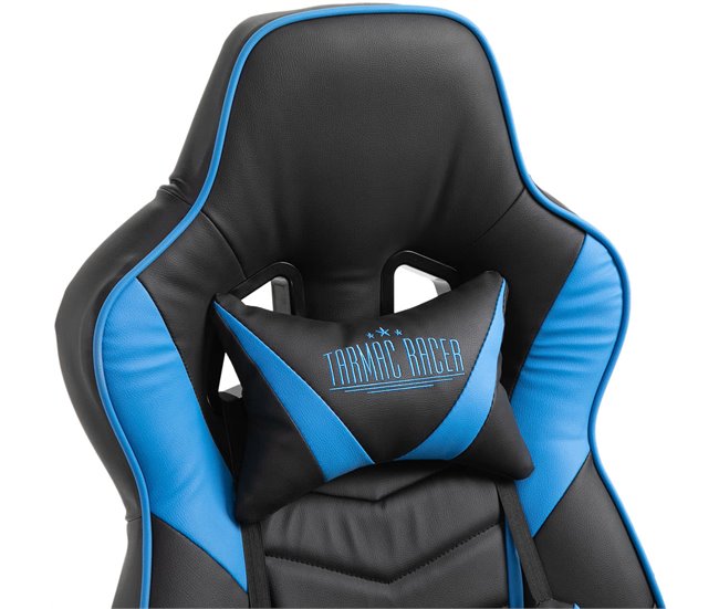 Silla Gaming Tilos En Simil Cuero Azul/ Negro