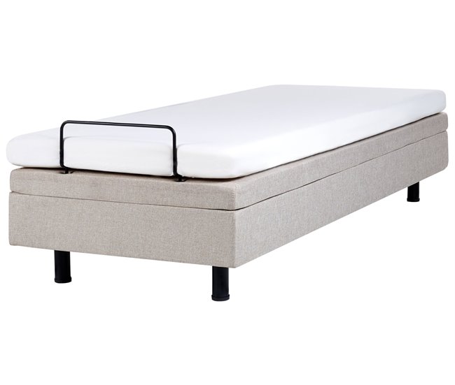 Beliani Cama ajustable sin cabecero Poliéster DUKE 90x200 Beige