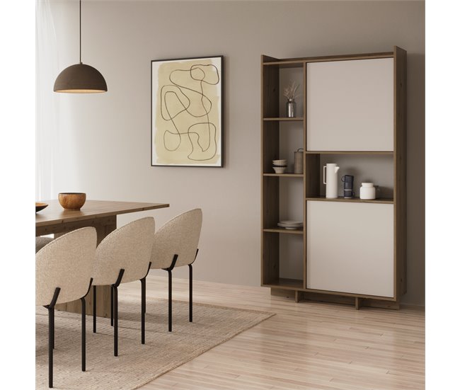 Vitrina 2 puertas y 4 estantes CLAP Roble