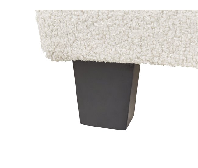 Beliani Cama con somier Bouclé ROANNE 150x213 Crema