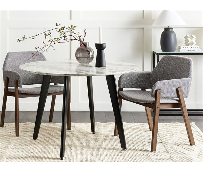 Beliani Silla de comedor ALBION Gris Claro