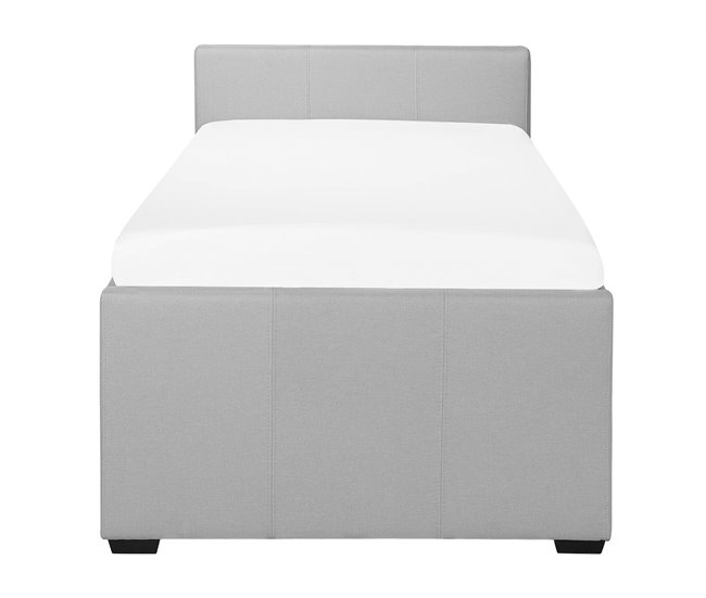 Beliani Cama con somier Poliéster MARMANDE 96x214 Azul Marino