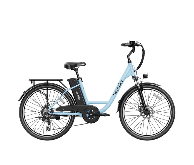 Heybike Cityscape E-Bike - Neumáticos De 26  Pulgadas 250W Batería 36V10AH Azul