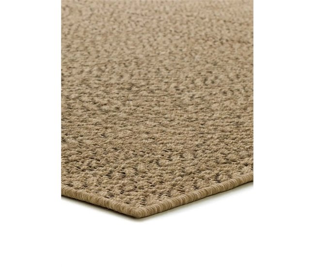 Alfombra exterior/interior geométrica efecto yute ACRA - ATTICGO 80x150 Natural