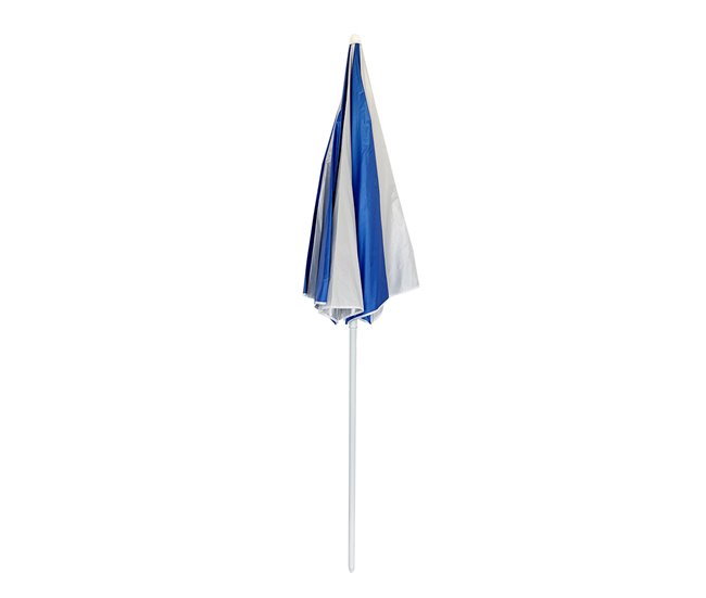 Acomoda Textil - Sombrilla de Playa con Protección. Blanco/ Azul