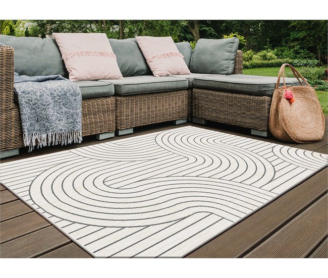 Alfombra interior & exterior WEAVES Gris