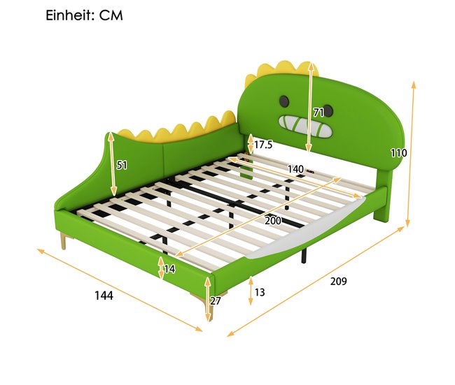 Camas de matrimonio 144x209 Verde