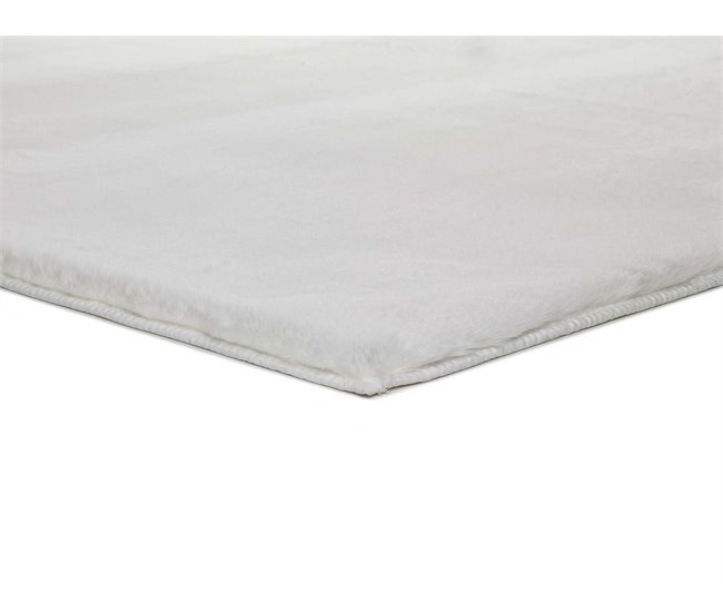 Alfombra lisa lavable de pelo alto FOX - ATTICGO 80x150 Blanco