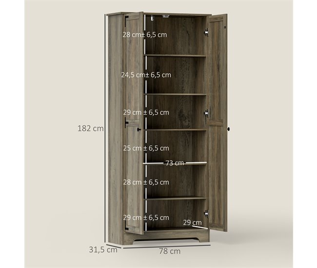 Alacena de Cocina Melamina de Madera, MDF HOMCOM, hogar - cocina Gris