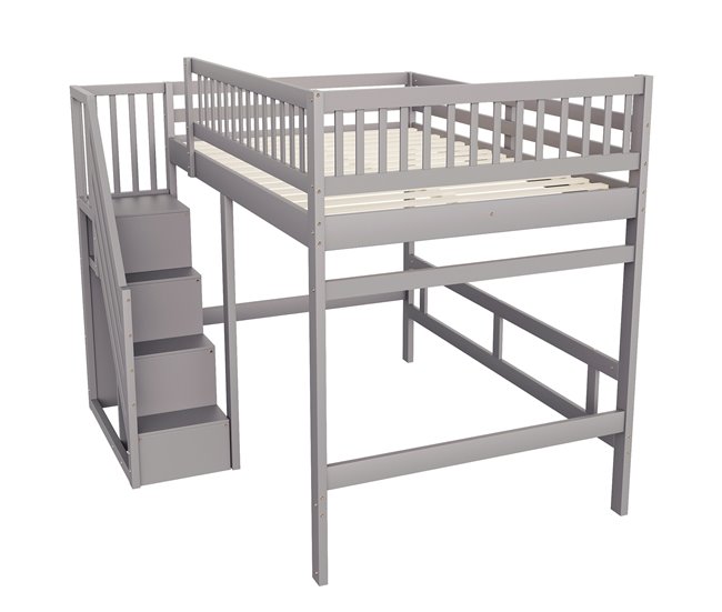 Cama alta para niños 192x205 Gris
