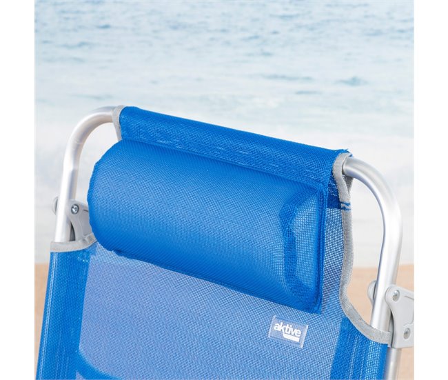 Aktive Pack de 2 sillas de playa plegables y reclinables Azul