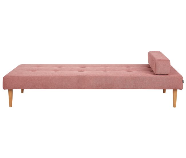 Beliani Chaise longue Poliéster NIORT Rosa