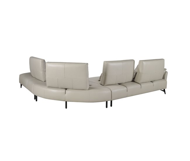ANGEL CERDA Sofá chaise longue derecha piel Arena