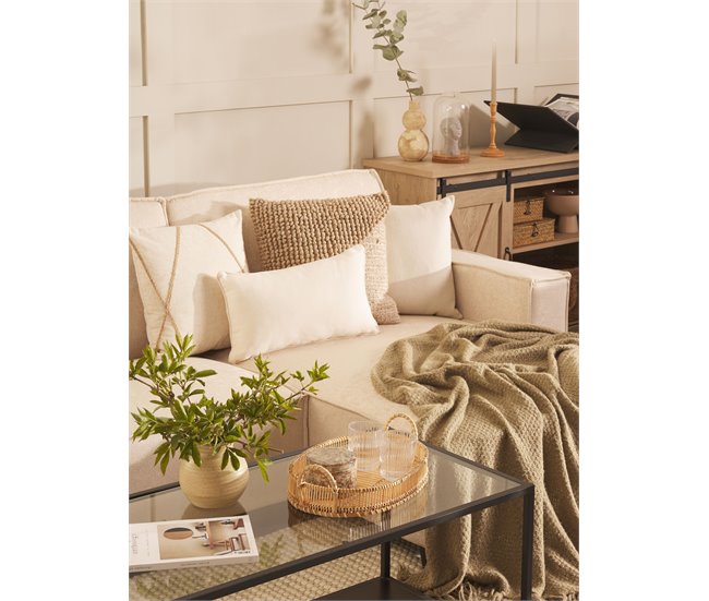 Beliani Cojín decorativo HELIOTROPE 30x50 Blanco