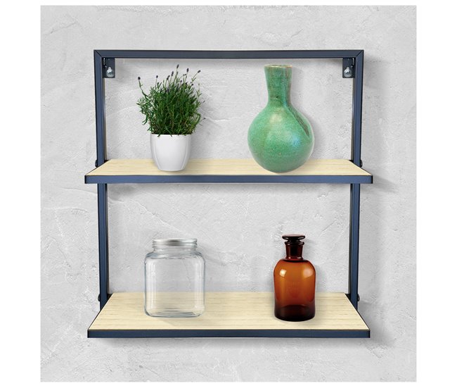Acomoda Textil – Estante para pared de Madera. (2 Baldas) Madera Clara