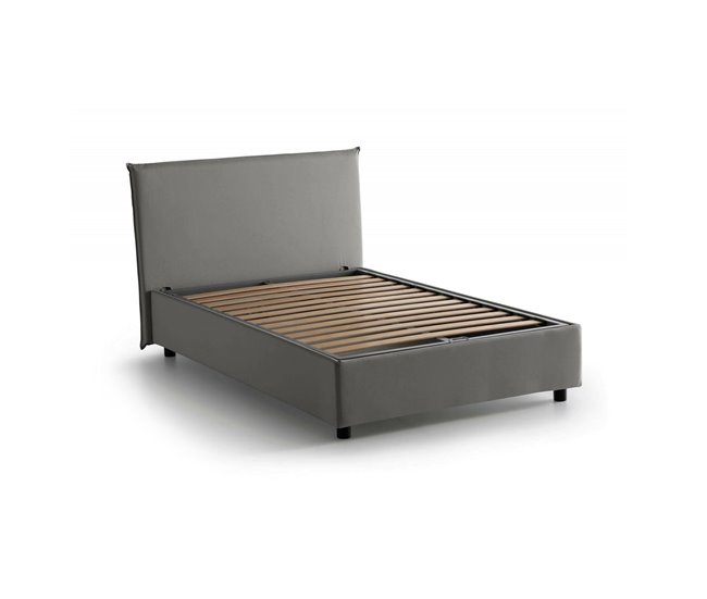 Cama plaza y media en tela Gris