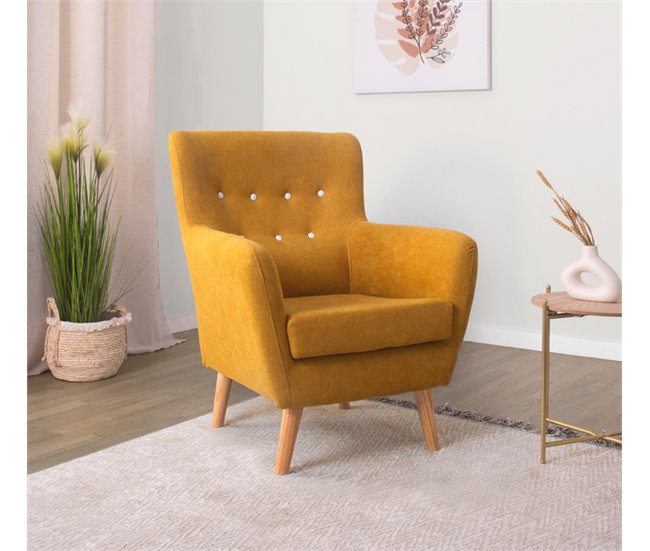Sillón de tela KISS Amarillo